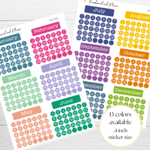 date dots, day dots for planner