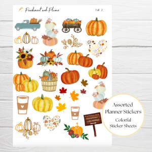 autumn planner stickers, pumpkin stickers, fall stickers