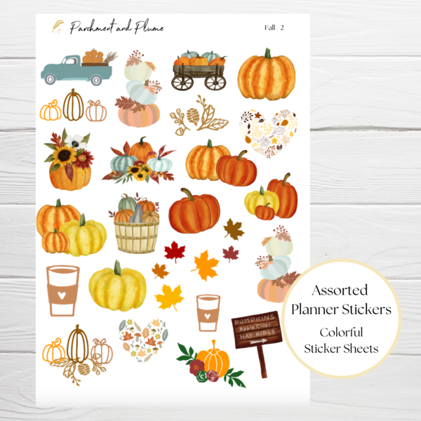 autumn planner stickers, pumpkin stickers, fall stickers