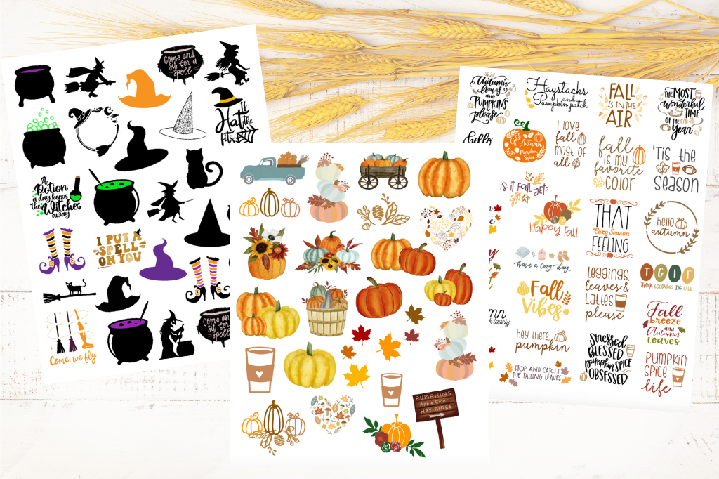 Fall planner stickers